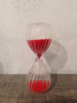 画像: 自立砂時計（スジガラス）レッド